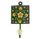 Forest Green Floral Ceramic Tile Hook